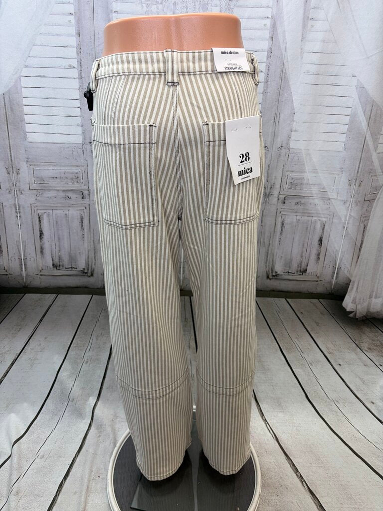 NWT Striped Super High Straight Leg Jeans