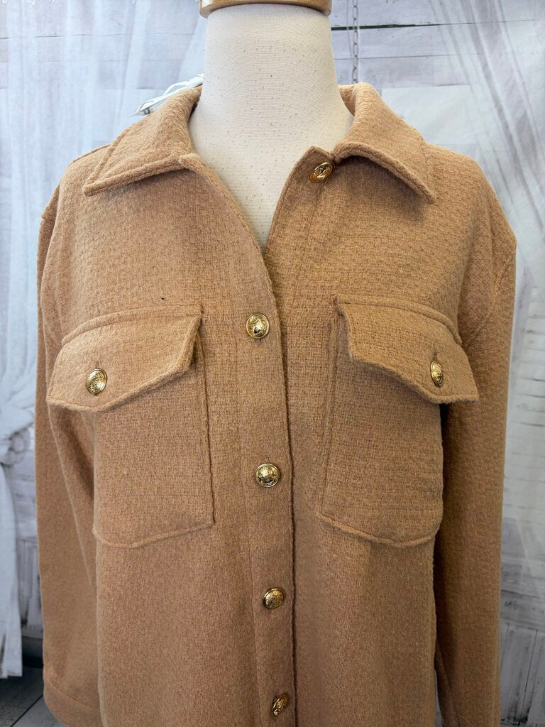 NWT Tweed Novelty Button Oversized Shacket