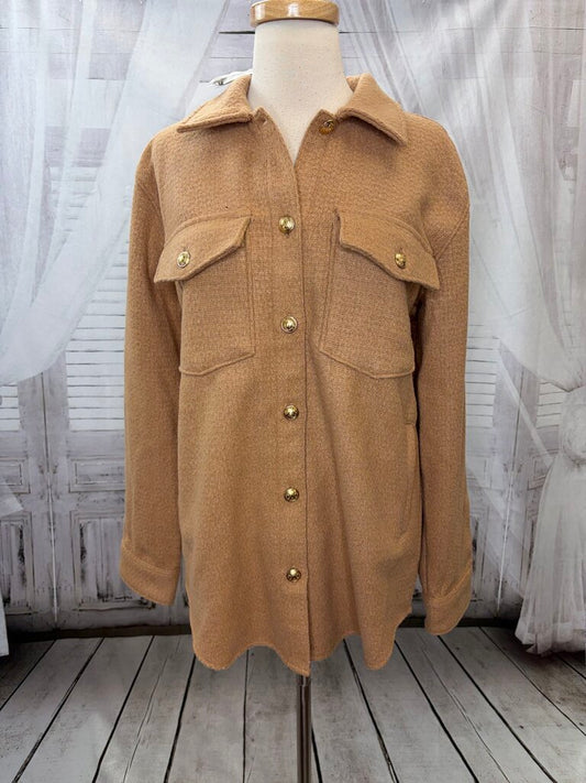 NWT Tweed Novelty Button Oversized Shacket