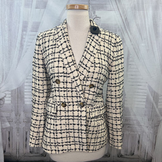 Ann Taylor Tan Plaid Blazer Women's Size 0 Office Work