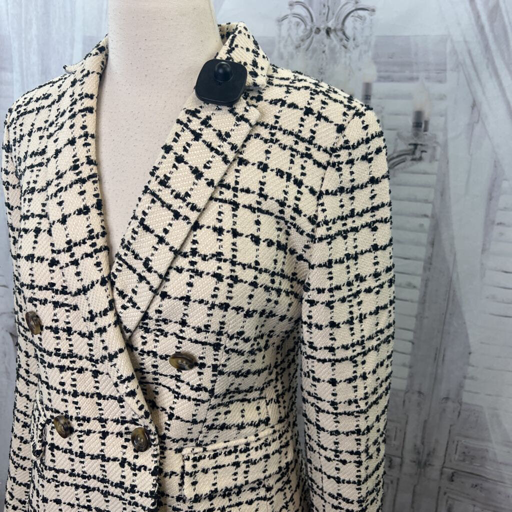 Ann Taylor Tan Plaid Blazer Women's Size 0 Office Work