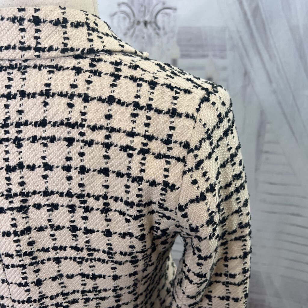Ann Taylor Tan Plaid Blazer Women's Size 0 Office Work