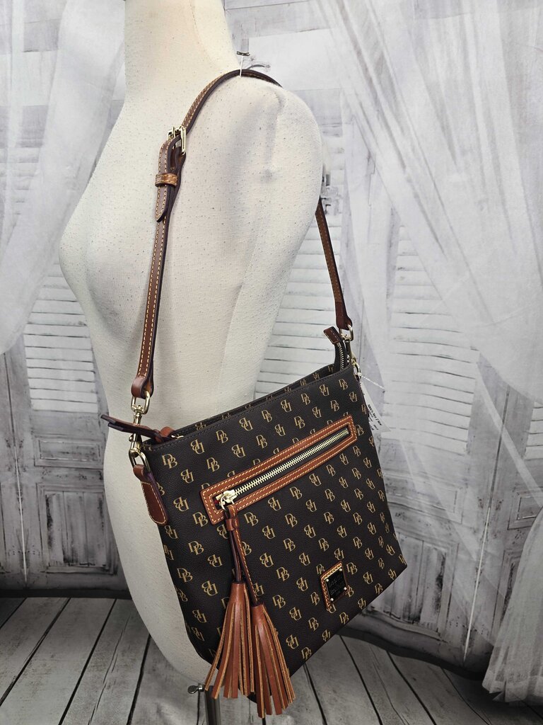 Coated Cotton/Leather Gretta Lg Shoulder Bag
