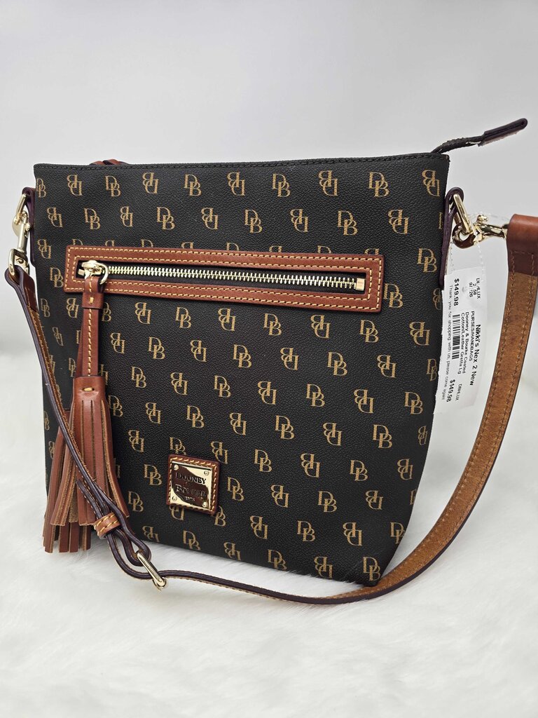 Coated Cotton/Leather Gretta Lg Shoulder Bag