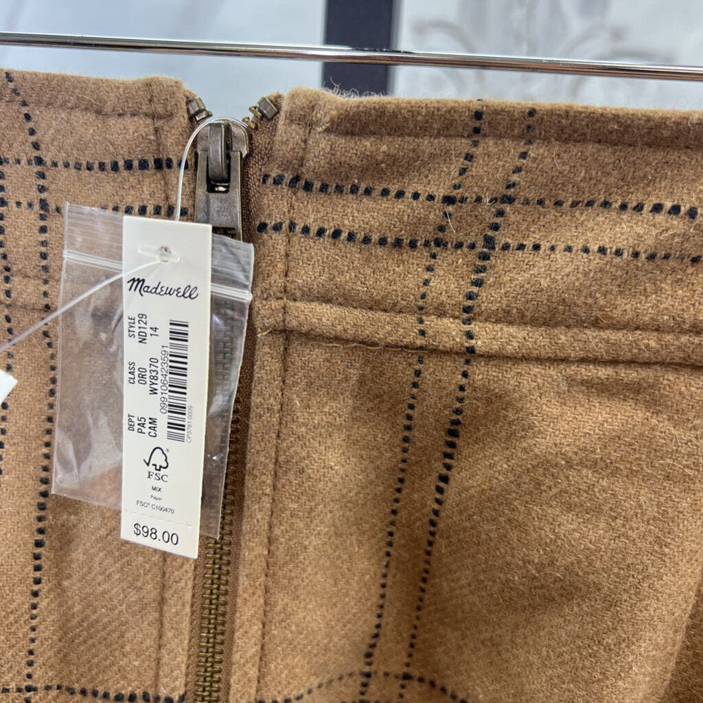 NWT (Re)sourced Zip-Front Wool Blend Mini Skirt