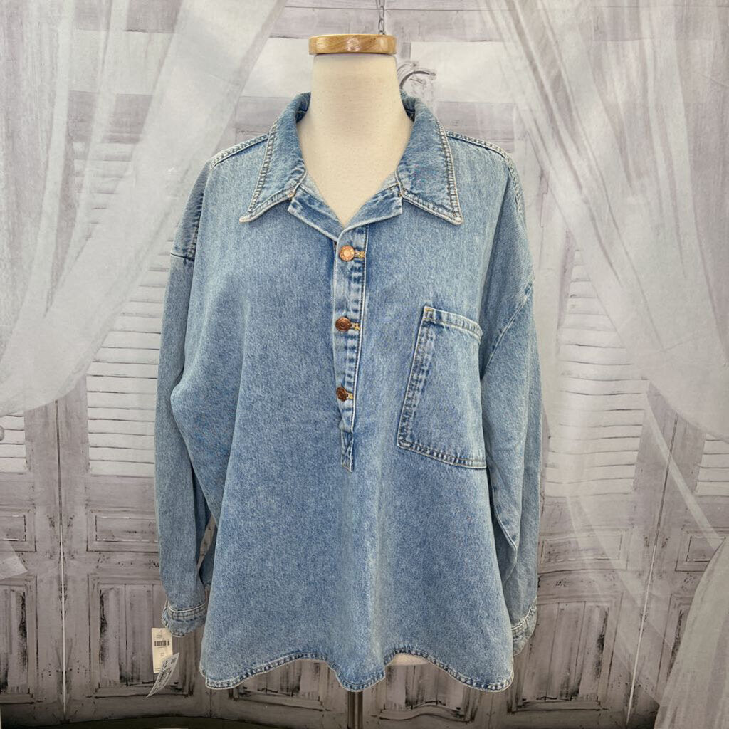 NWT Becca Regenerative Cotton Denim Popover
