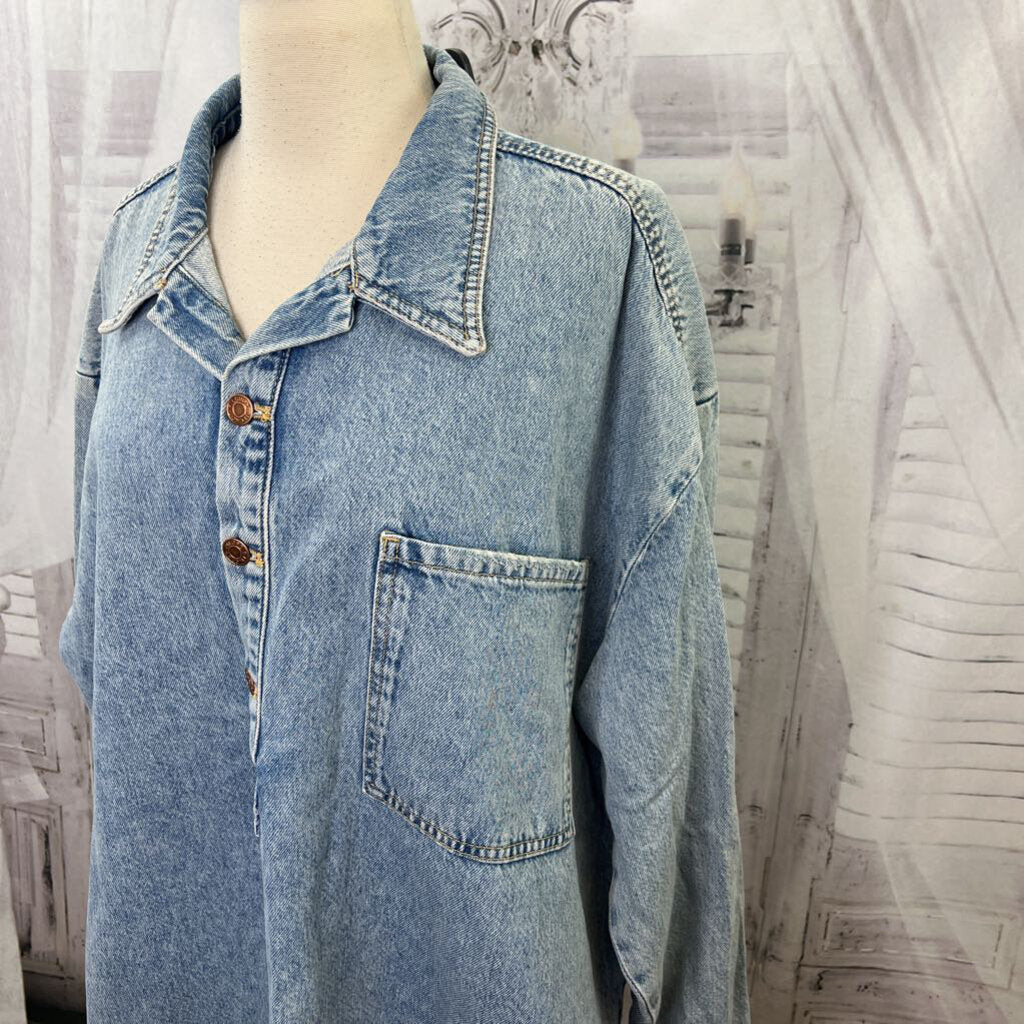 NWT Becca Regenerative Cotton Denim Popover