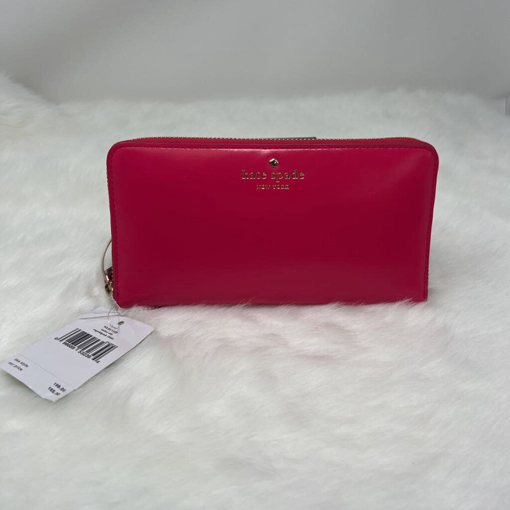 Kate Spade Lacey Zip Around Bright Pink Leather Wallet
