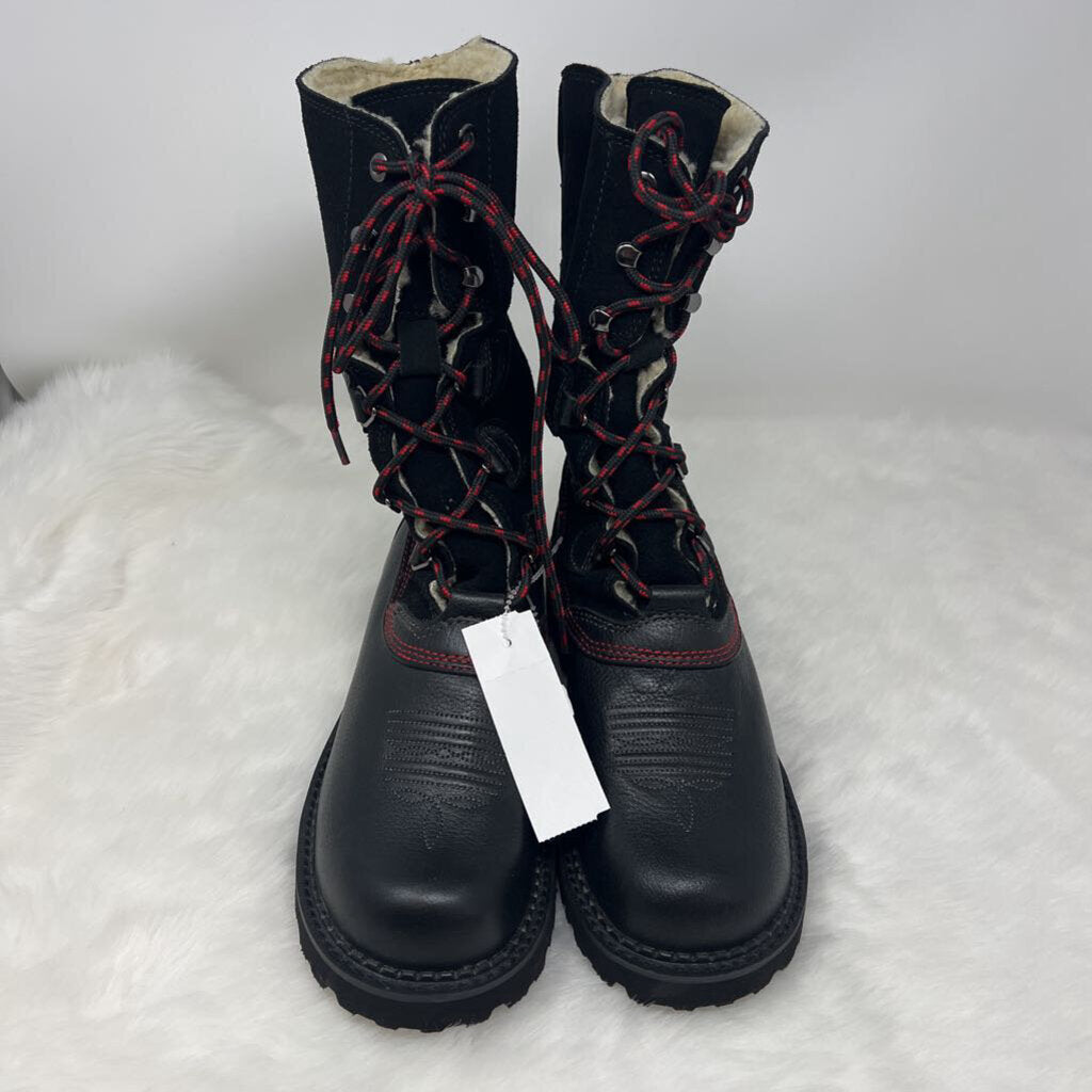 ARIAT Fatbaby Black Leather Lace Up Boots NWOB Women's Size 8.5