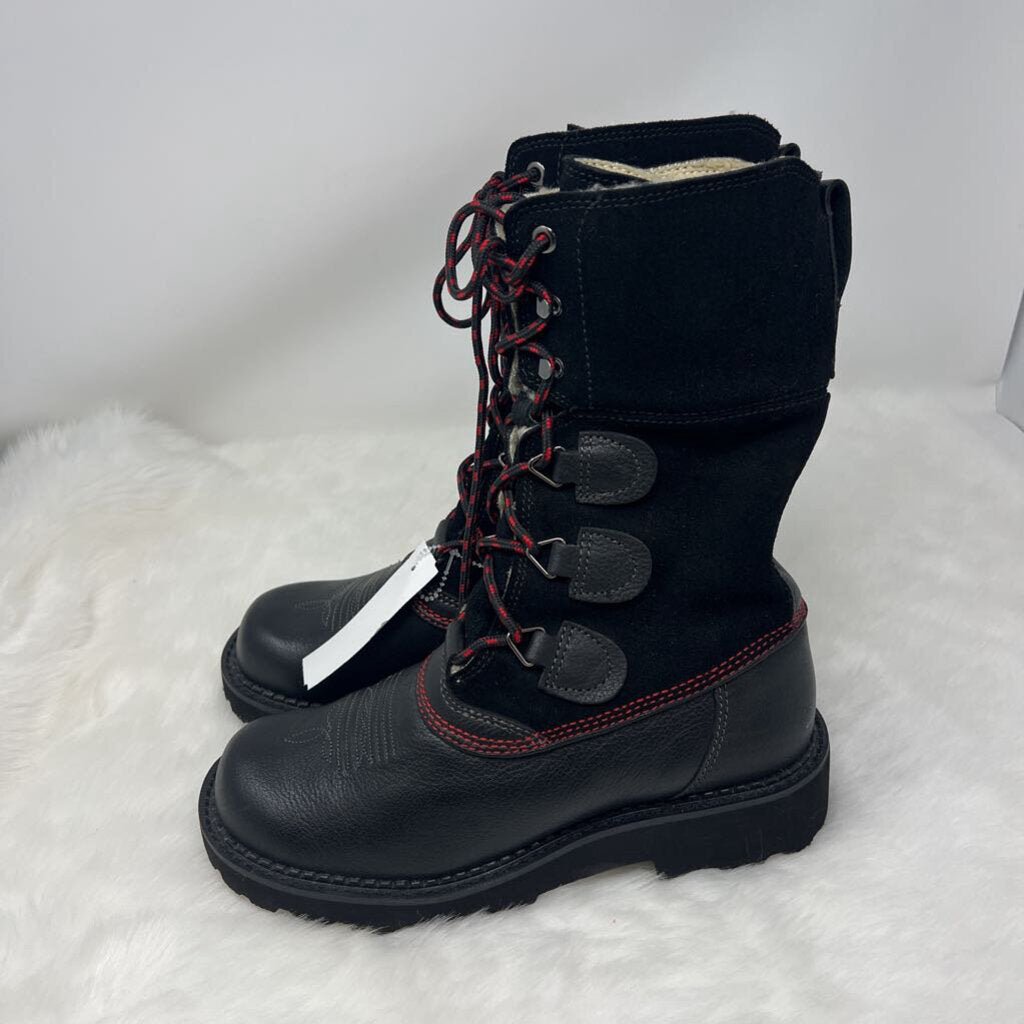 ARIAT Fatbaby Black Leather Lace Up Boots NWOB Women's Size 8.5