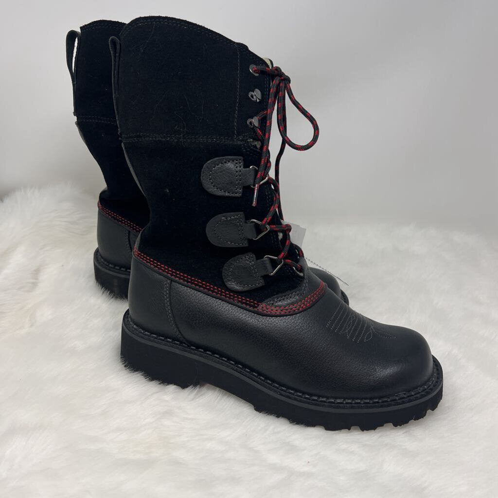 ARIAT Fatbaby Black Leather Lace Up Boots NWOB Women's Size 8.5