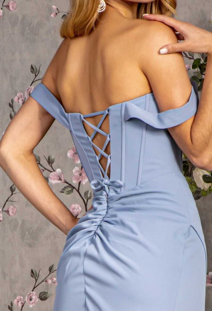 Illusion Sweetheart Ruched Back Rome Jersey Mermaid Long Dress