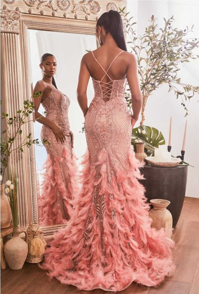 FEATHERED MERMAID GOWN